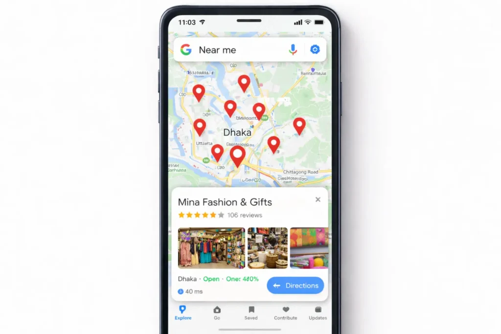 Google Business Profile setup example for local business in Bangladesh