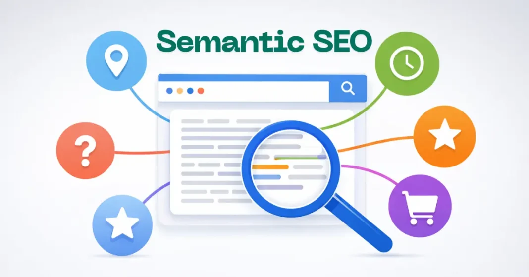 Semantic SEO visualization showing the evolution from keyword stuffing to intelligent context-based optimization for Bangladesh businesses