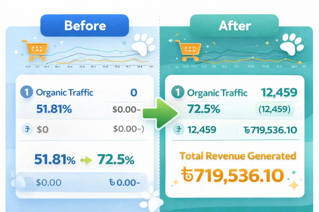 seo case study before-after pet zone bd