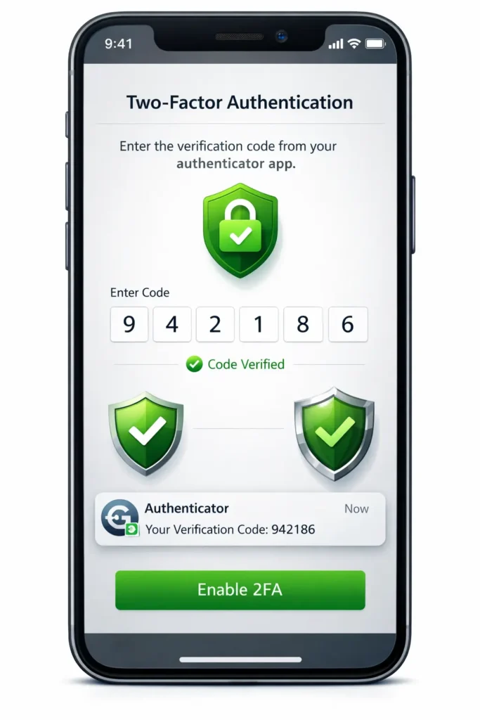 Two-factor authentication setup for social media account security protecting political leaders